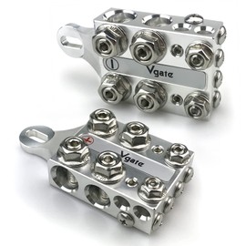 Vgate 20-Way Battery Terminal Connector, Multi-Size Hole Holder, 8AWG up to 4/0(XL) AWG Gauge, for Lithium or AGM Lead Acid Battery with Bolt Down Ends or Threaded Studs, M6 or 1/4”-20