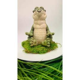 Alligator Buddha statue Meditating Florida Gator  Garden Decor