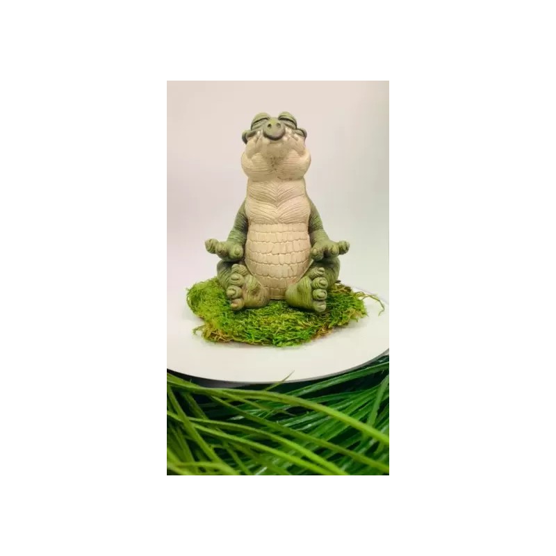 Alligator Buddha statue Meditating Florida Gator Garden Decor