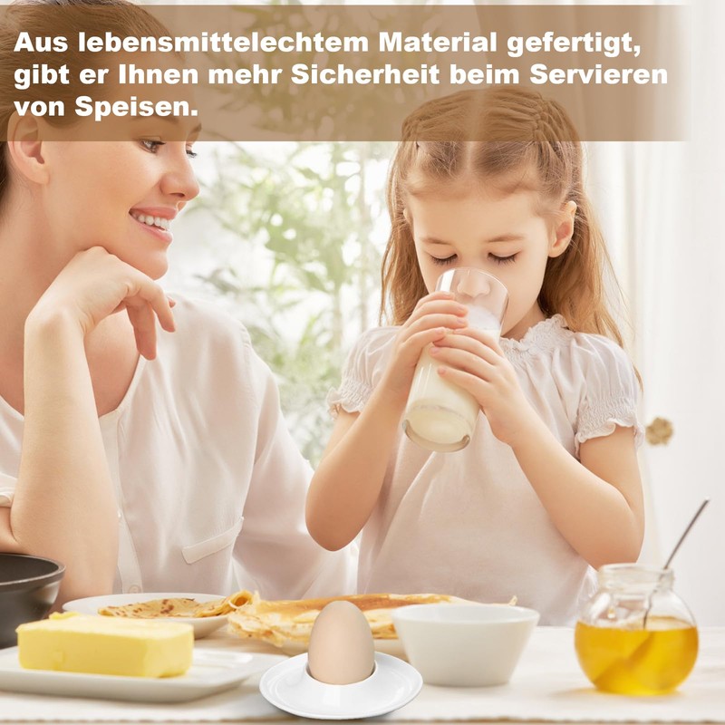 CAIJ Egg Cups Set of 6 Plastic White Round Egg