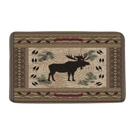VPUPCN Rustic Deer Bath Mat Cabin Vintage Farmhouse Wild Animal Moose Hunting Lodge Country Camping Microfiber Memory Foam Bathroom Rug Doormat Kitchen Toilet Floor Rug