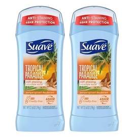 Suave Deodorant 2.6 Ounce 24Hr Tropic Paradise Invis. Solid (76ml) (2 Pack)