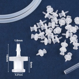 30pcs Syringe Adapter, Clear Female Luer Lock 1/16" Luer Lock Connector Kit to Syringe Coupler Adapter (1.6mm)