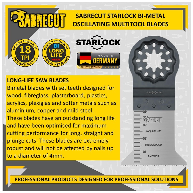 5 x SabreCut SCFN44B_5 50mm x 40mm Bimetal (BIM) Long