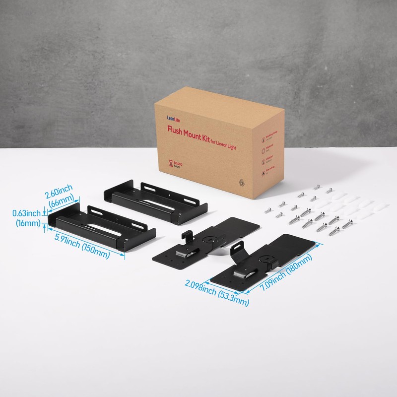LEONLITE LED Linear Light Ceiling Mount Kit, ONLY for LEONLITE