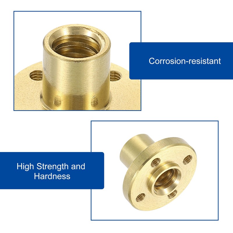 QUARKZMAN Pack of 6 Tr8x2 Lead Screw Brass Nut, Trapezoidal