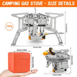 Awroutdoor 5800W Windproof Camping Stove Gas Portable, Outdoor Gas Stove Folding Wild Camp Gas Burner, Backpacking Stove Suitable for Hiking, Camping, Trekking and Picnic