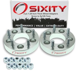 Sixity Auto 2 pc 5x114.3mm to 5x120.7mm Wheel Spacers Adapters 1.25" compatible with Scion tC xB