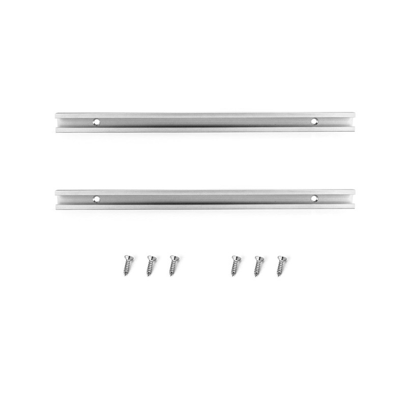 QWORK Aluminum T Track, 2 Pack 12 Inch Universal Double