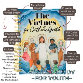 Catholic Sprouts - The Virtues for Catholic Youth - Character Development, Catholic Youth, Catholic Education, Beautiful Spiral-Bound Planner & Book