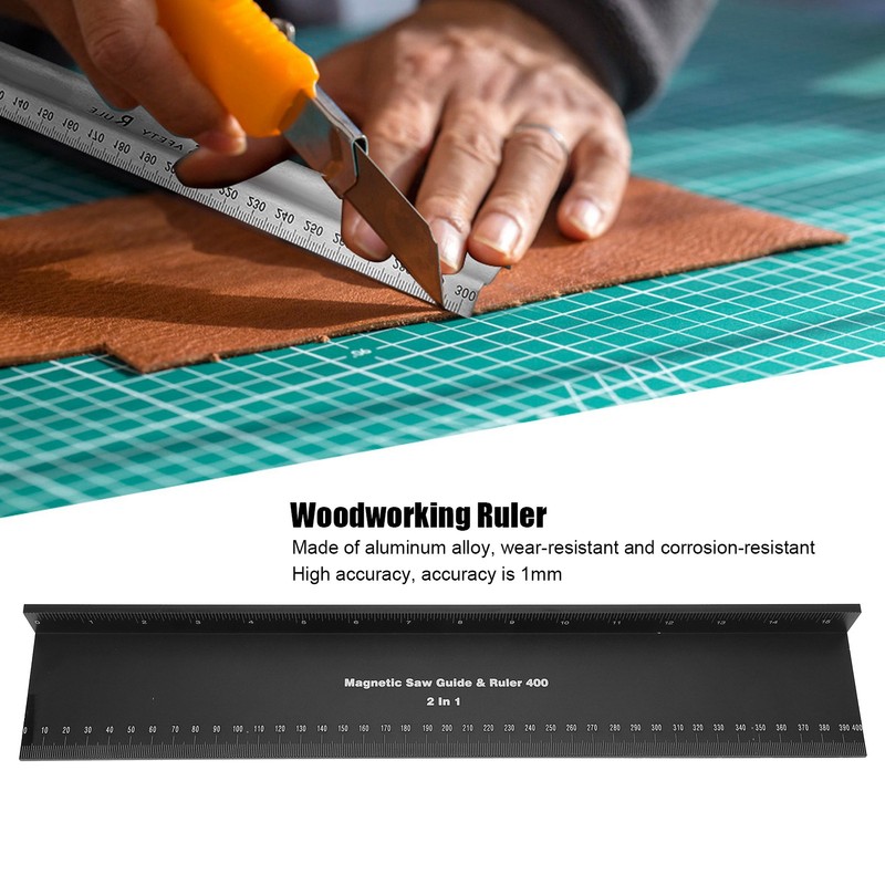 Multifunctional Protective Ruler Woodworking Scribing Aluminum Alloy Ruler HT202054