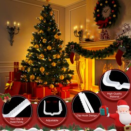 Christmas Light Hanger Clips Fascia Boards Clips 1 5/8 Inch Deck Banister Light Clips Plastic Holiday Light Hooks for Outside Indoor Roof Gutter Fence Eave String Lights (White, 30 PCS)