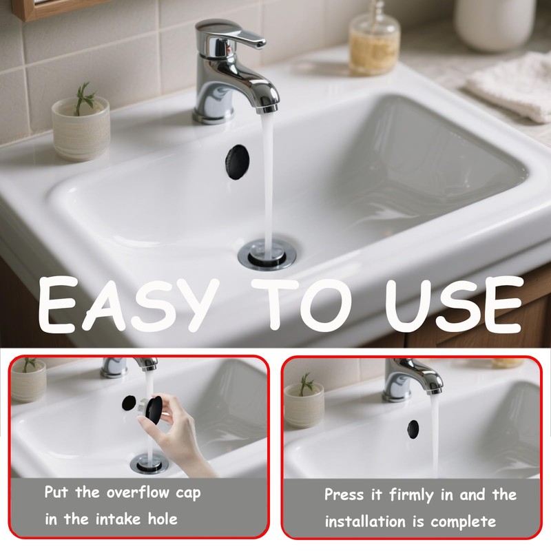 2 Pack Sink Overflow Cover Basin Trim Copper Bathroom Sink
