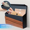 xhlokk Wall-Mount Mailbox, Walnut Wood Panel, Rust Resistant Large Capacity