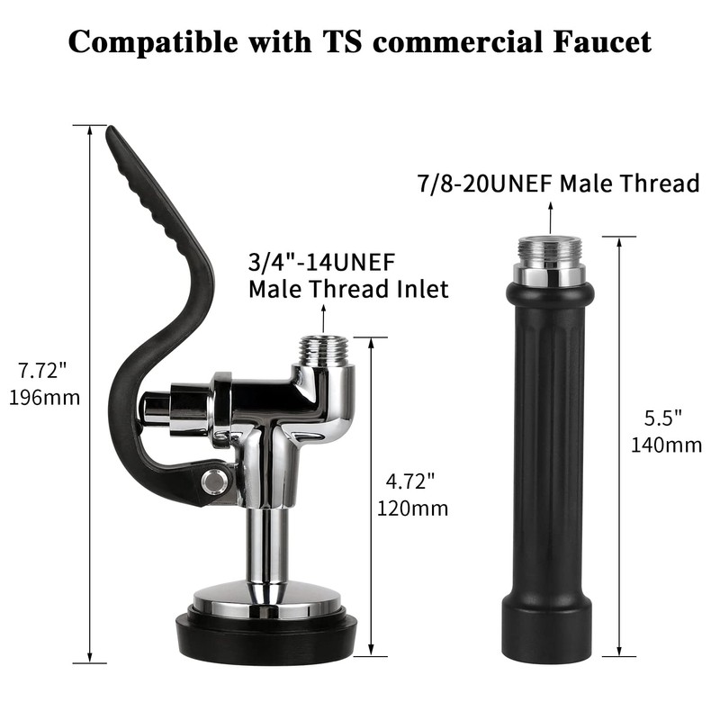 KWODE Pre-Rinse Spray Valve Commercial Kitchen Sink Faucet Sprayer Head