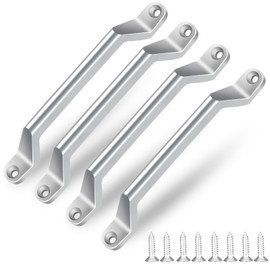 ESUDNT RV Grab Door Handle, Heavy Duty 304 Stainless Steel Metal for Camper, Trailer, Cargo Trailer, Motor Home, Boat, Automotive, Cart (4 Pack, Come with Screws)