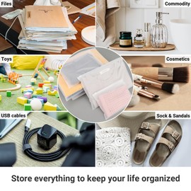 Svaldo Svaldo Frosted Clear Plastic Bags Resealable Poly Bags for Packaging, 50Pcs Thick 12x8 inch Self Seal & Reinforced-Storage Bags with Slider Closure for Jeans, Pants, T-Shirts, 3 Mil with Vent Holes