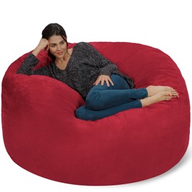 Chill Sack Bean Bag Chair: Giant 5' Memory Foam Furniture Bean Bag - Big Sofa with Soft Micro Fiber Cover - Cinnabar