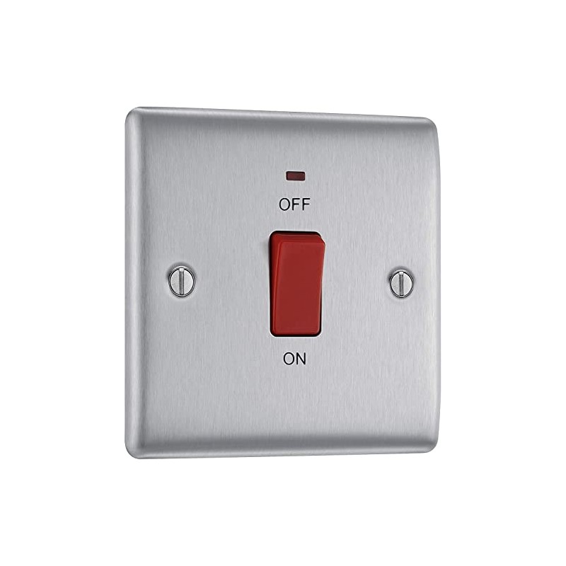 BG Electrical NBS74 Nexus Metal Double Pole Cooker Switch Brushed