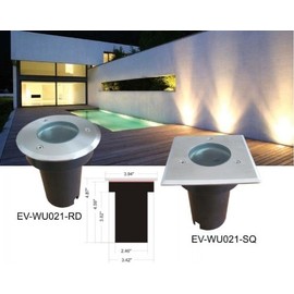 Round Recessed Stainless Steel Light MR16, Walk/Drive-Over, Inground Light Fixture