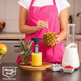 COM-FOUR® 2X Pineapple Cutter 3 in 1 - Pineapple Peeler Made of Stainless Steel, Dishwasher-Safe - Pineapple Corer - Pineapple Corer with Sharp Blade (02 Pieces - Pineapple Cutter)