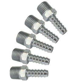 1/4" BSP Thread Hose Tail 1/4" (6mm) Pipe Connector Air Fitting 5 Pack FT033