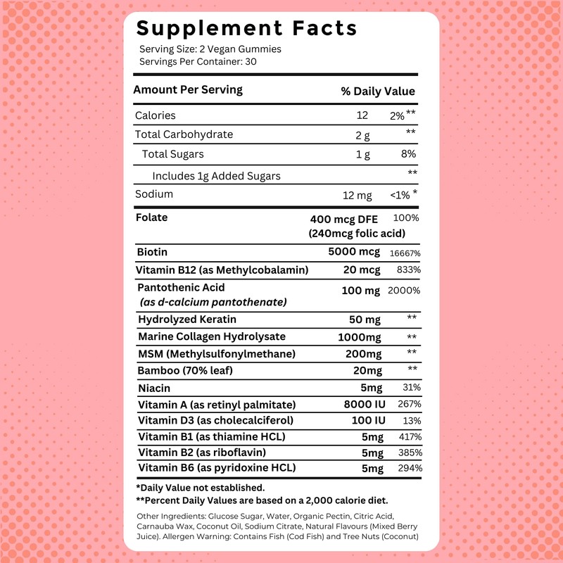 Glow+ Collagen Gummies - 1000mg Hydrolyzed Marine Collagen with Biotin,