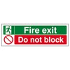V Safety Fire Exit/Do Not Block 300 x 100 mm