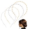 ValueBargain Metal Headbands for Women 4-Pack - Trendy Gold/Silver Elastic