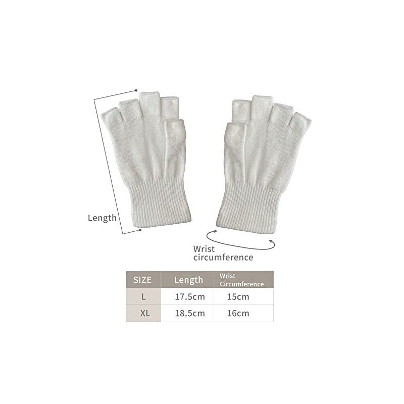 Edenswear Zinc Filled Fiber Adult Eczema Atopic Fingerless Gloves (L)