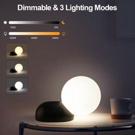 Merexcint Night Light, Dimmable Touch Night Light for Bedroom, USB Rechargeable Portable Night Light, LED Lamp with Warm White Lights, Soft Eye Caring Night Light for Sleep