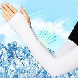 Unisex All-in-One Summer Cooling Arm Sleeves for Sports with Sun Protection UV Black 10ea