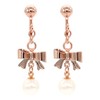 miwaki nife0023 E Women's Earrings, Ribbon, Metal, Pearl, Screw Type,
