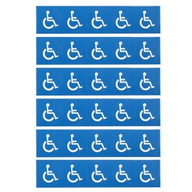 PATIKIL Handicap Sign Stickers 2 Inch, 6 Set Round Vinyl Accessible Sign Disabled Wheelchair Symbol for Wheelchair Person Indoor Outdoor Window Door