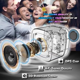 Portable Karaoke Machine Adults Kids - Mini Bluetooth Karoke Speaker with 2 Wireless Microphone & RGB Light for Home TV KTV Outdoor Singing Gifts Girls Boys (White 2 Mic)