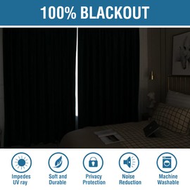 H.VERSAILTEX 100% Blackout Curtains for Bedroom 108 Inches Long Grommet Linen Face Full Light Blocking Curtain Drapes for Living Room Thermal Insulated Linen Look Curtains 2 Panels Set, Ivory
