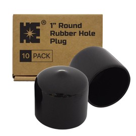 Cosmostar 1" Inch (25.4 mm) Round Rubber Hole Plugs - Durable Black End Caps for Metal Tubing, Fences, Chair & Furniture Legs | Easy Glide Protection & Secure