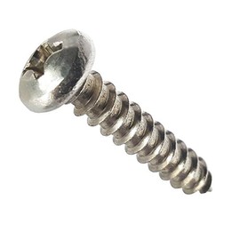 #12 x 4" Pan Head Sheet Metal Screws, Full Thread, Phillips Drive, Stainless Steel 18-8, Bright Finish, Self-Tapping, Quantity 25 Pieces by Fastenere