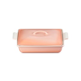 Le Creuset Stoneware Heritage Covered Rectangular Casserole, 4 qt., Peche