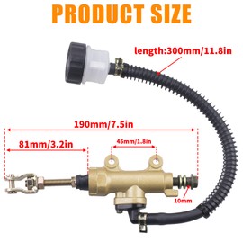 MWMNUN Universal Rear Brake Master Cylinder Compatible with 70cc 90cc 110cc 125cc ATV/Chinese Dirt Bike/Yerf Dog 150cc Arctic Cat 700 EFI 2006 Roketa Taotao Yard Card 150cc Go Karts(GOLD)