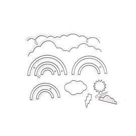 Stanzenshop Set Rainbow and Clouds Die Cutting Dies Weather Sun Scrapbooking Card Making DIY Embossing Stencils Paper Cards Cutting Dies