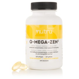 Suplemento vegano de omega 3 DHA O-Mega-Zen3 400 mg de ácidos grasos esenciales DHA, sin carragenina, suplemento alternativo de aceite de pescado a...