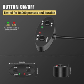AUXTINGS LED Light Bar Wiring Harness 16AWG Universal Led Wiring Harness with 12V 40A Relais Two Control On-Off-Switch for Switching between Different Modes,1 Lead