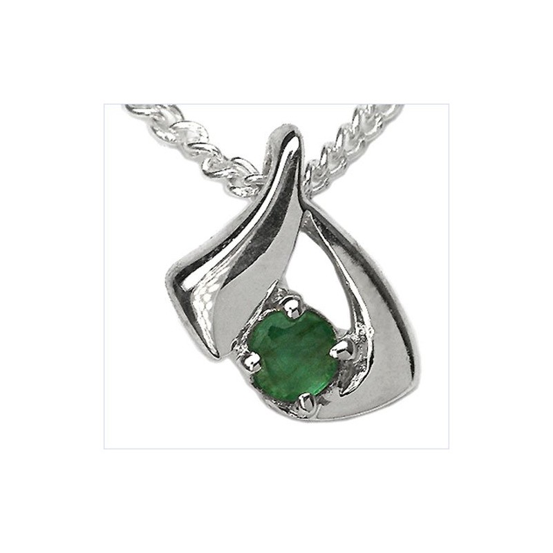 Jewelry-Schmidt-Necklace / pendant-emerald-925 Silver Rhodium