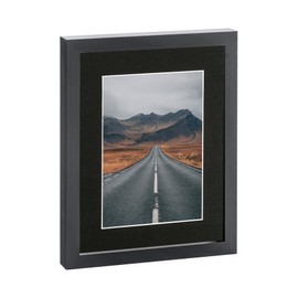 Nicola Spring 1x Black 8" x 10" Photo Frame with Black 5" x 7" Mount - Glass Aperture Home Picture Wall Hanging Landscape Portrait Display