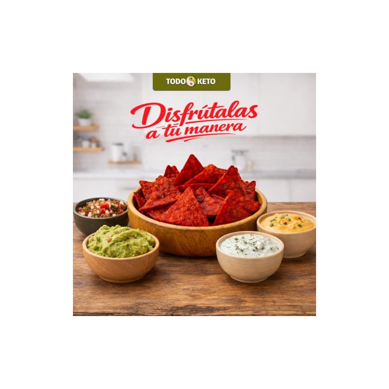 Totopos Keto Botana de Almendra 20 Piezas Horneados (Flamin Hot)