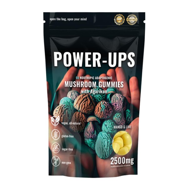 Mushroom Gummies Nootropic Adaptogenic with Agarikon, Mango & Lime Flavor,