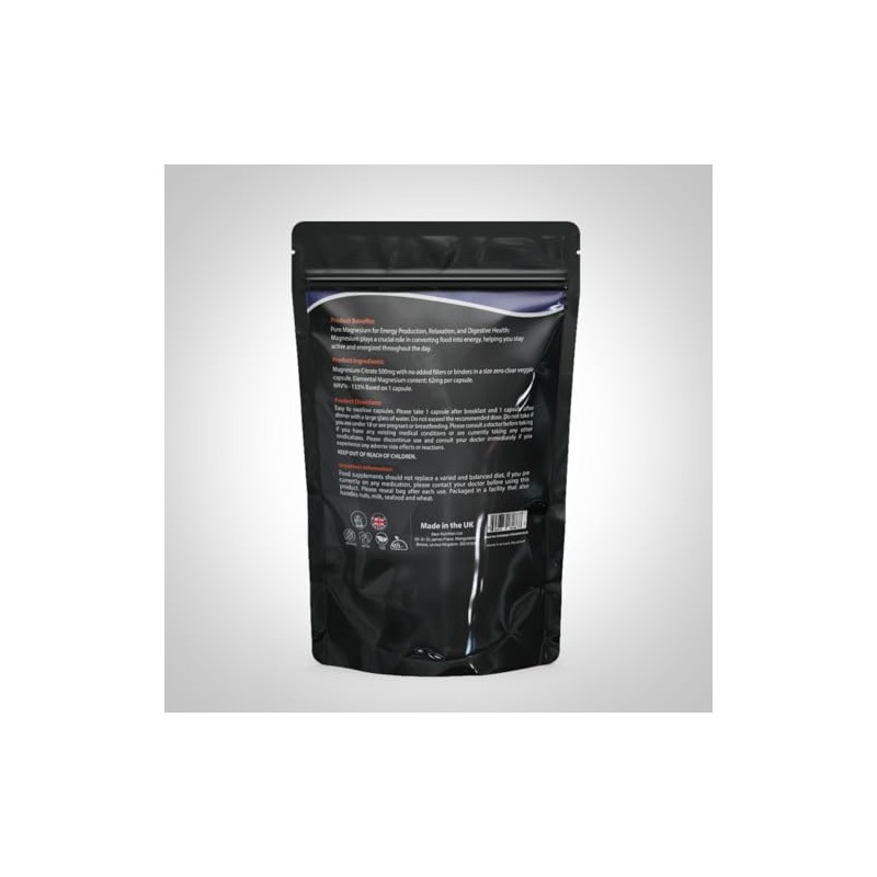 Magnesium Citrate 500MG for Calm, Relaxation, Constipation & Digestion Health