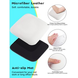 2 Packs Elbow Rest Pads for Desk, TOROKOM Silicone Nail Tech Elbow Rest Soft Elbow Wrist Rest, Non-Slip Elbow Pad Arm Rest Support Ergonomic Elbow Rest Pad for Nail Tech, Computer Office(White)