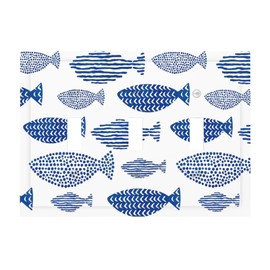 Abstract Fish Trellis 3-Gang Toggle Light Switch Cover Indigo Blue Decorative Wall Plates Cover Triple Toggle Electrical Switchplate Faceplate for Art Home Decor
